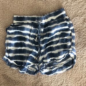 blue and white shorts